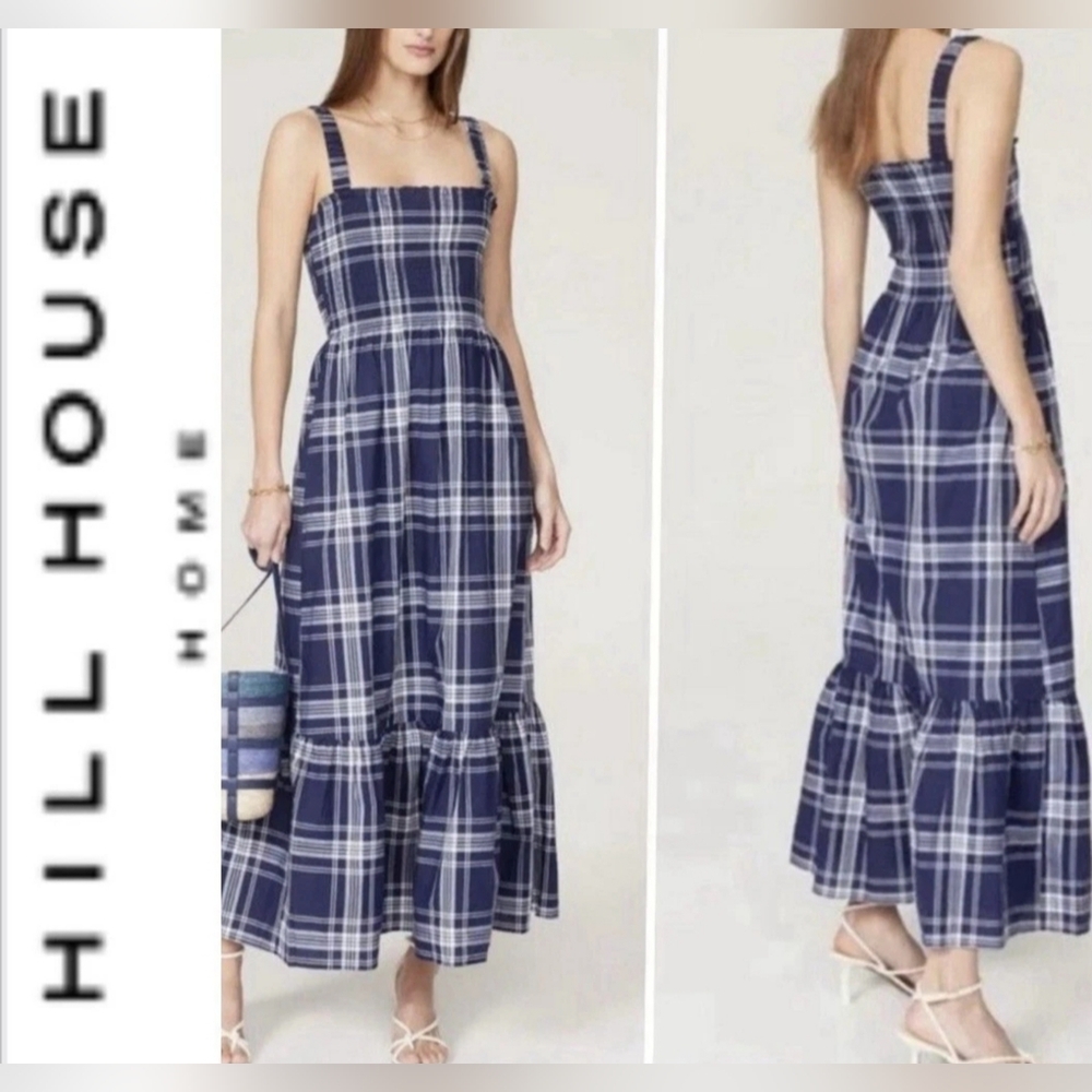 Hill House Navy Plaid Maxi Dress